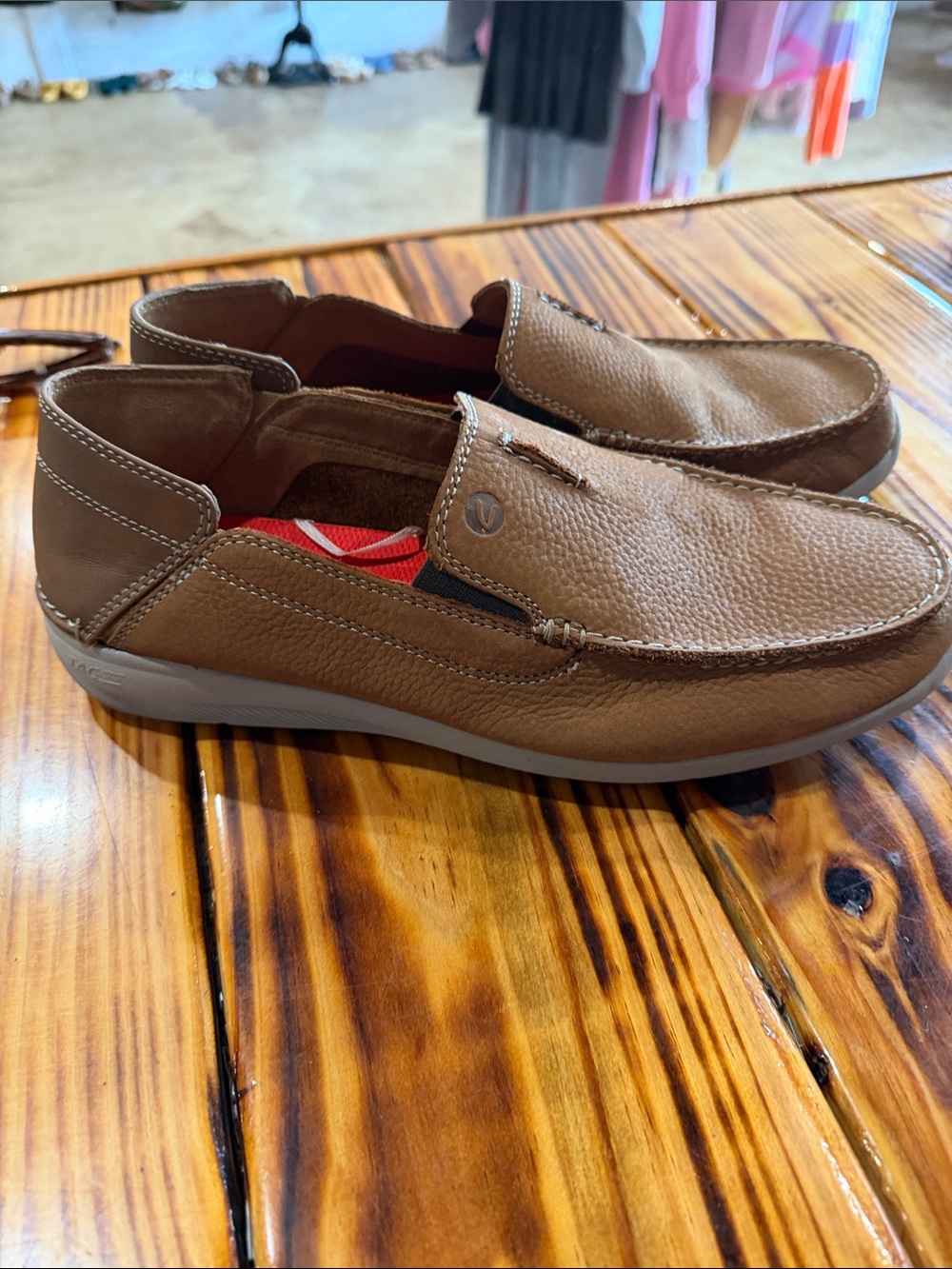 Clarks Tan Leather Slip-On Casual Loafers